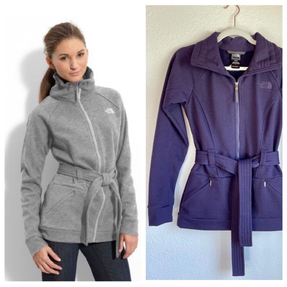The North Face Avery Belted Fleece Jacket Purple Size XS Excellent Condition